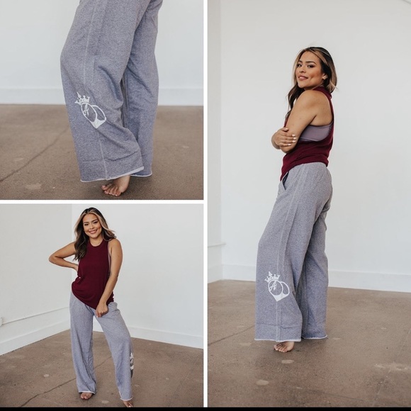 Bootyqueen apparel AS SEEN ON SHARK TANK boyfriend sweats. Grey. Size Large - Picture 1 of 5